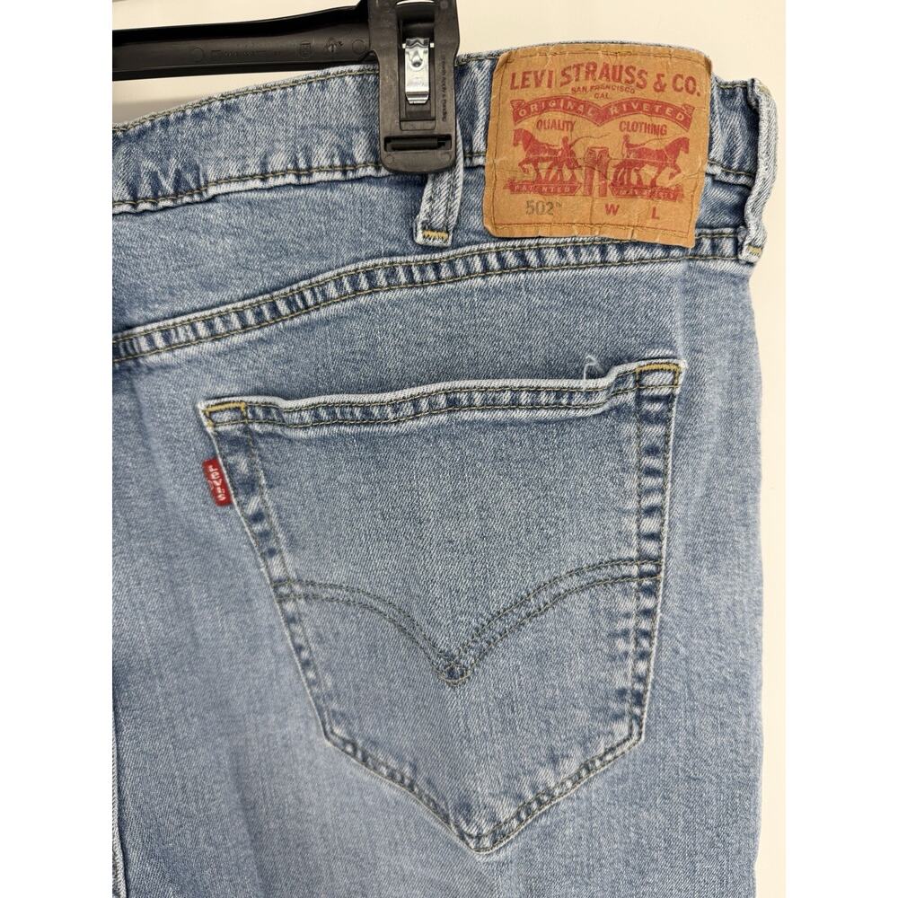 Levi's 502 Jeans Mens 44x30 Light Wash Blue Regular Denim - Picture 6 of 9